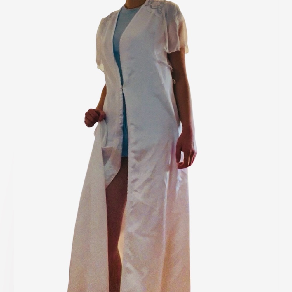 Vintage Patricia Lingerie Sheer Lace Flowy Angelic Pajama Overlay